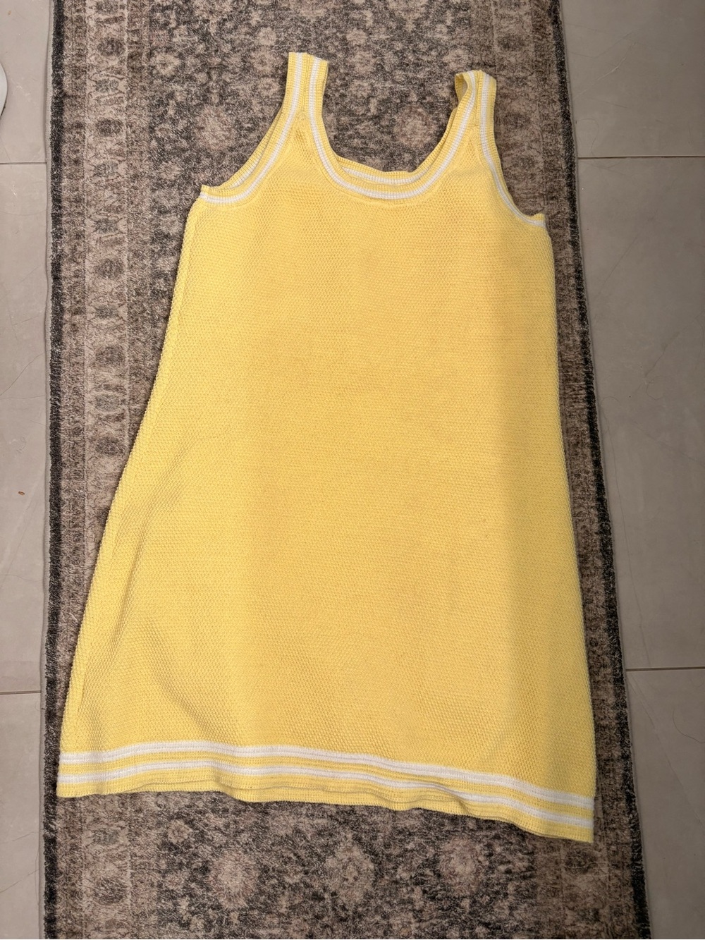 Yellow Knit Tank Dress - Women's Summer Dress with built in shorts